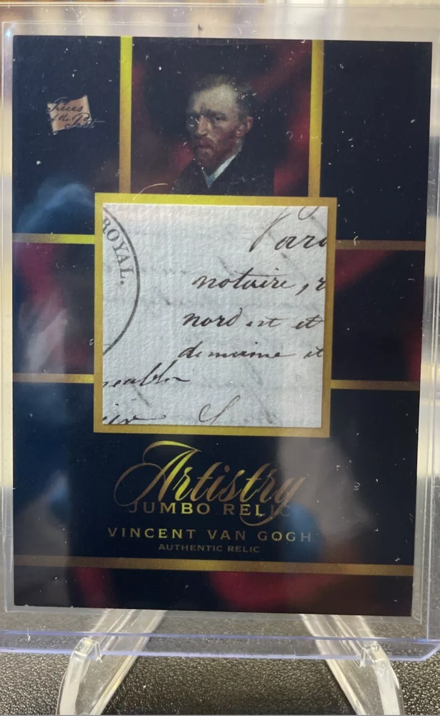 Vincent van Gogh authentic handwritten manuscript fragment on jumbo relic card with French cursive text
