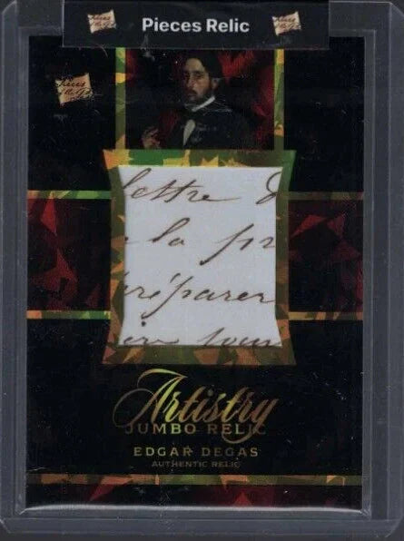2023 Pieces Of The Past Edgar Degas authentic handwritten art relic card in jumbo frame
