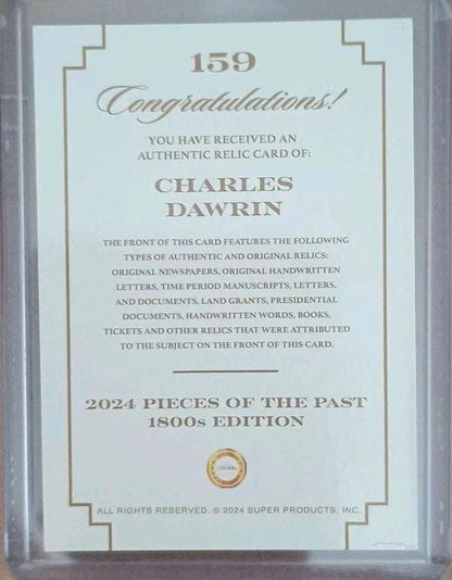 Charles Darwin 1800s Edition Relic Card