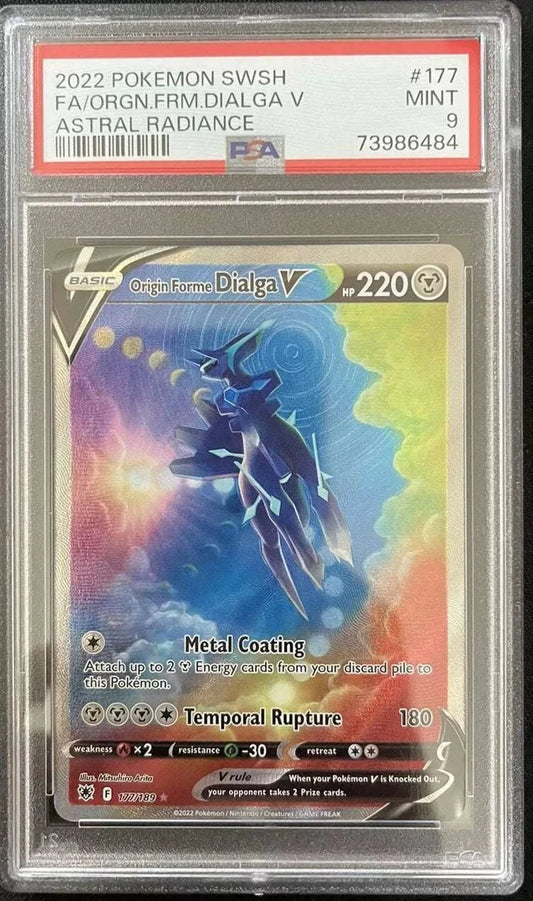 Astral Radiance #177/189 Dialga V Alternate Full Art PSA 9 card.