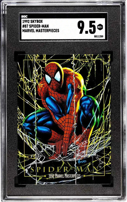 1992 Marvel Masterpieces Spider-Man trading card SGC 9.5.