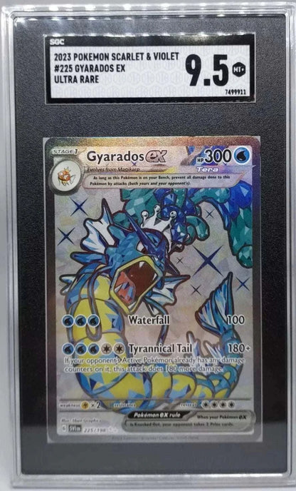 pokemon scarlet and violet secret rare cards Pokemon Scarlet and Violet Gyarados EX Secret Rare Alt Art 91/78 SGC 9.5