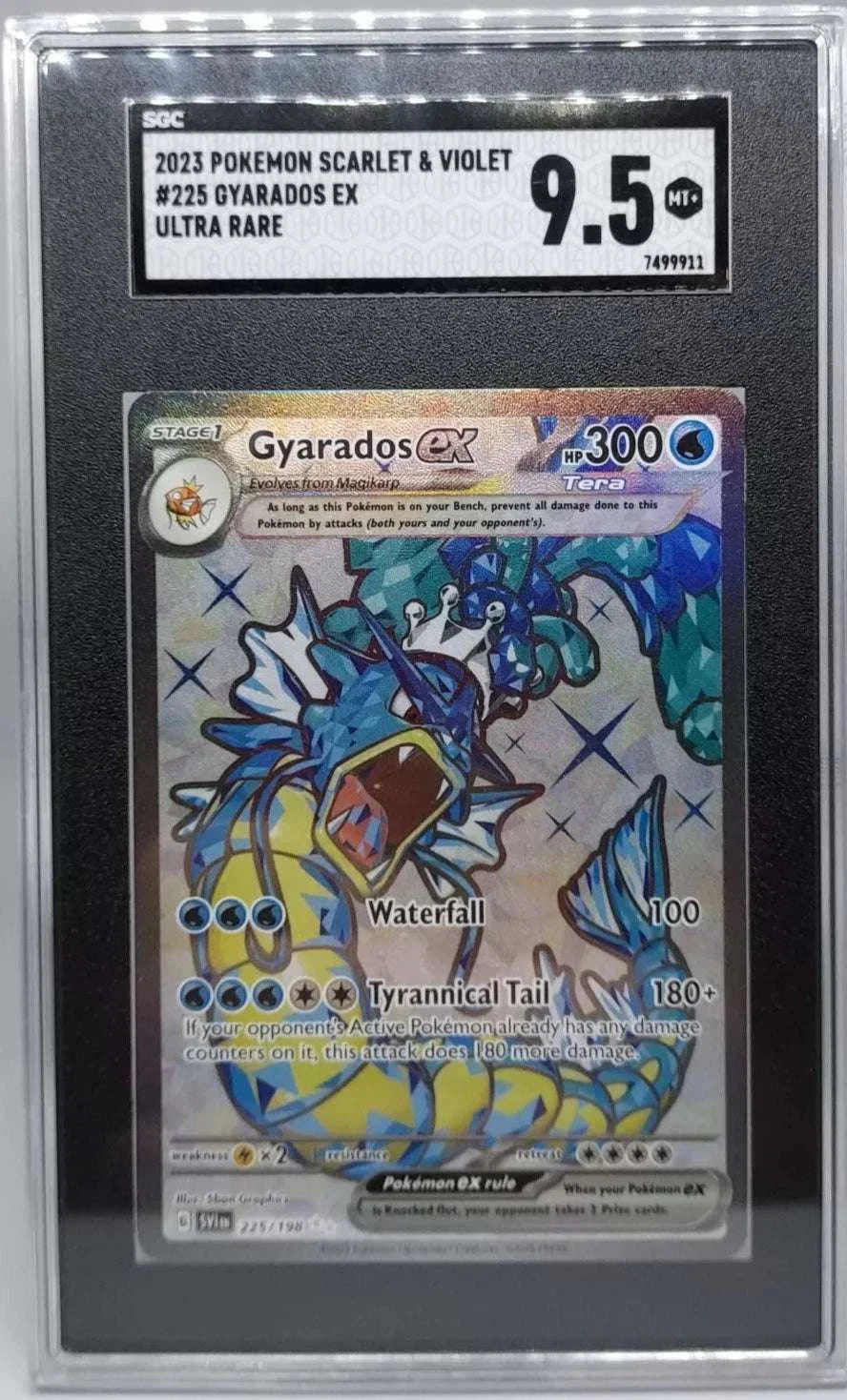 Pokemon Scarlet and Violet Gyarados EX Secret Rare Alt Art graded SGC 9.5.