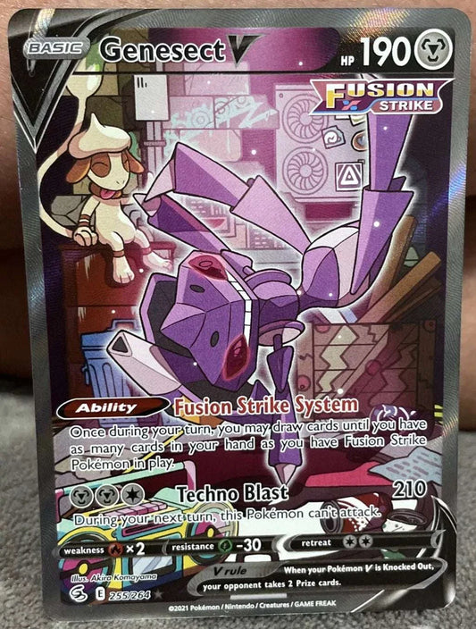 Fusion Strike 255/264 Genesect V Alternate Full Art trading card with unique design.