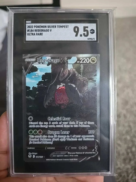 Silver Tempest #184/195 Regidrago V Full Art SGC 9.5 Graded Card
