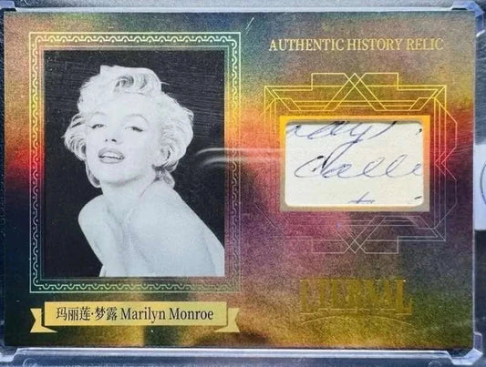Marilyn Monroe 2024 Eternal Cuts handwriting relic card, numbered 58/99.