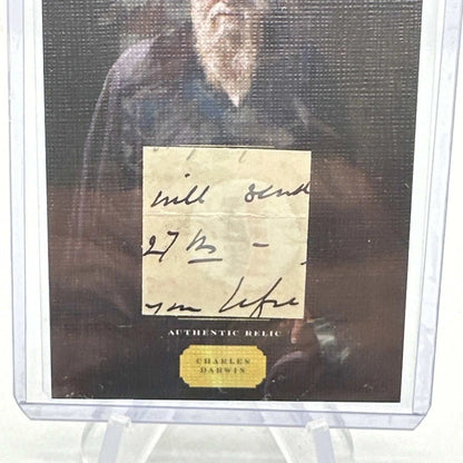Charles Darwin “Will Send” Handwritten Fragment – Pieces Relic Authentic Card – Rare Historical Relic