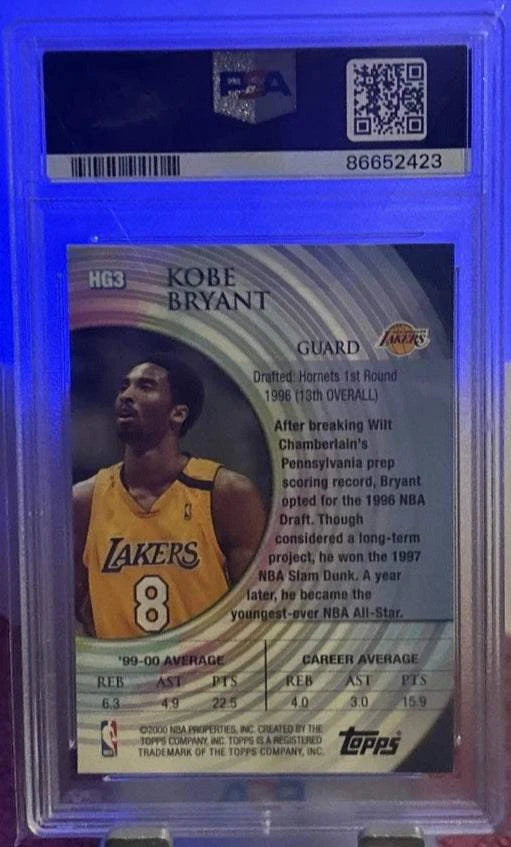 2000 TOPPS Kobe Bryant Hidden Gems card - PSA 7