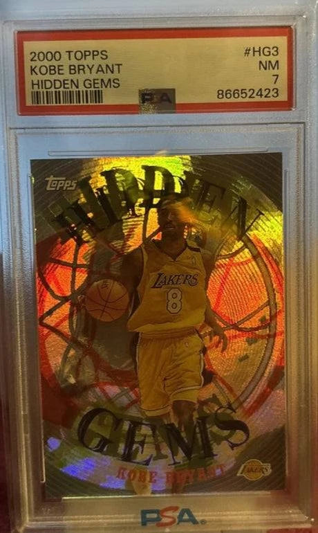2000 TOPPS Kobe Bryant Hidden Gems card PSA 7 basketball collector's item.